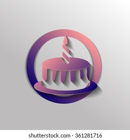 birthday cake icon. symbol of cake. Celebrating the birthday of the loaf .