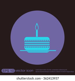 birthday cake icon. symbol of cake. Celebrating the birthday of the loaf .