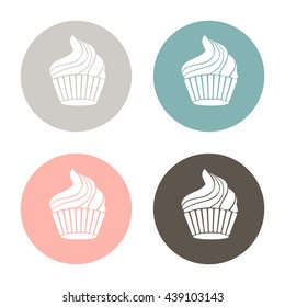 birthday cake icon. symbol of cake. Celebrating the birthday of the loaf .