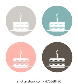 birthday cake icon. symbol of cake. Celebrating the birthday of the loaf .