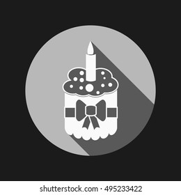 birthday cake icon. symbol of cake. Celebrating the birthday of the loaf .