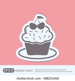 birthday cake icon. symbol of cake. Celebrating the birthday of the loaf .