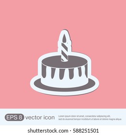 birthday cake icon. symbol of cake. Celebrating the birthday of the loaf .
