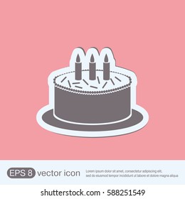 birthday cake icon. symbol of cake. Celebrating the birthday of the loaf .
