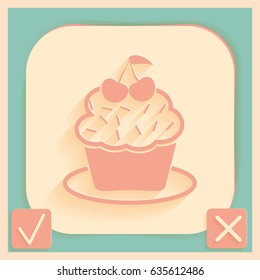 birthday cake icon. symbol of cake. Celebrating the birthday of the loaf .