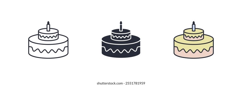 birthday cake icon. birthday cake Symbol sign for mobile concept and web design. Vector icon, Logo illustration, Vector graphics