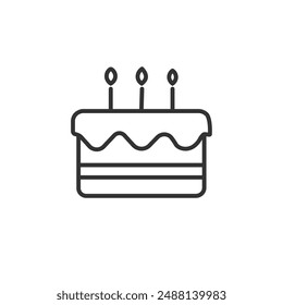 Icono de pastel de cumpleaños Ilustración vectorial 