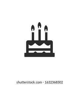 Birthday cake Icon template color editable. Birthday cake symbol vector sign isolated for graphic and web design.