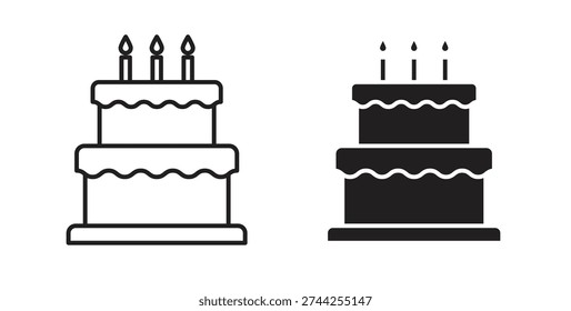 Icono pastel cumpleaños Colección