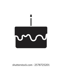 Birthday cake icon Thin line art collection