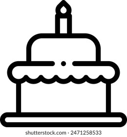 birthday cake icon. Thin Linear Style Design Isolated On White Background