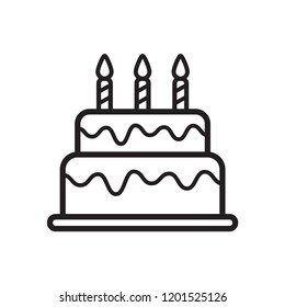 birthday cake icon in trendy flat design 