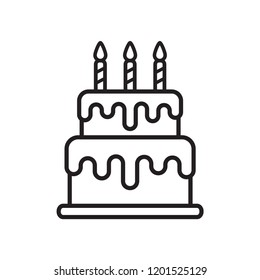 birthday cake icon in trendy flat design 