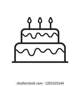 birthday cake icon in trendy flat design 