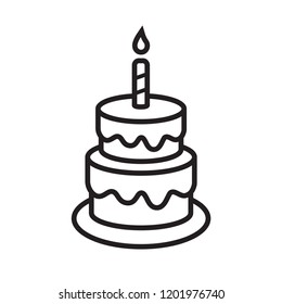 birthday cake icon in trendy flat design 