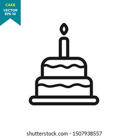 birthday cake icon in trendy flat style 