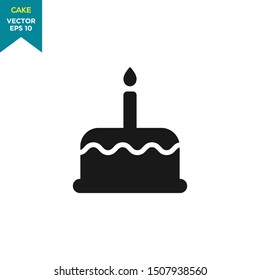 birthday cake icon in trendy flat style 