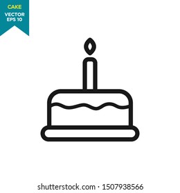 birthday cake icon in trendy flat style 
