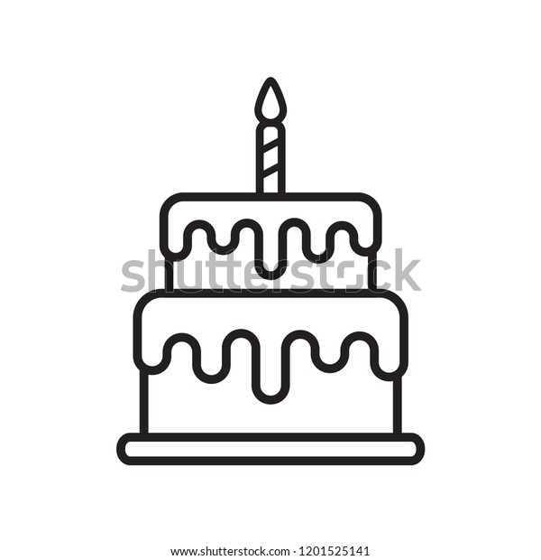 Icone Gateau D Anniversaire Dans Un Design Image Vectorielle De Stock Libre De Droits