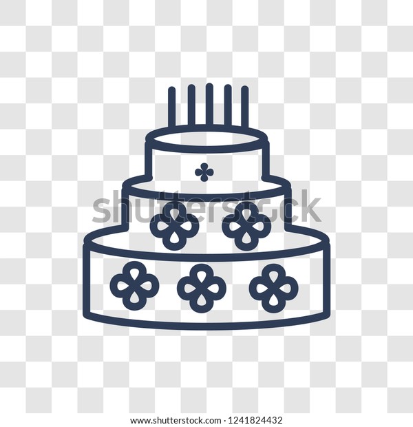 Birthday Cake Icon Trendy Linear Birthday Stock Vector Royalty
