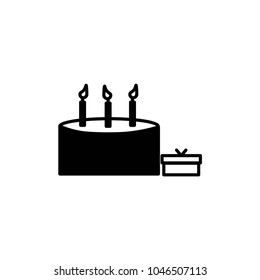 birthday cake icon vector