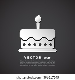 birthday cake icon, vector