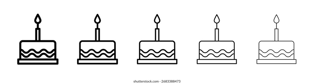 Icono de pastel de cumpleaños Arte vectorial Ilustración