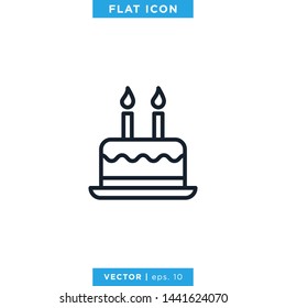 Birthday Cake Icon Vector Design Template