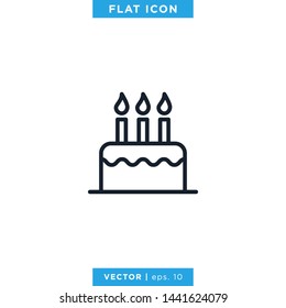 Birthday Cake Icon Vector Design Template