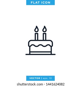 Birthday Cake Icon Vector Design Template