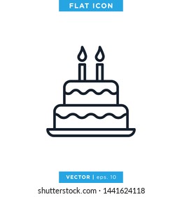 Birthday Cake Icon Vector Design Template