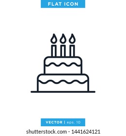 Birthday Cake Icon Vector Design Template