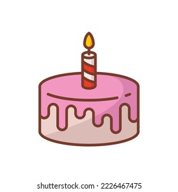 birthday cake icon vector design template in white background