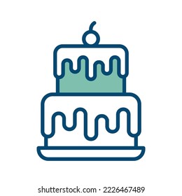 birthday cake icon vector design template in white background