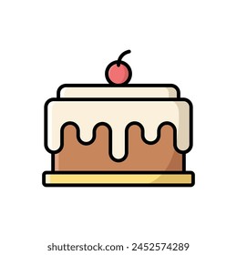 birthday cake icon vector design template simple and clean