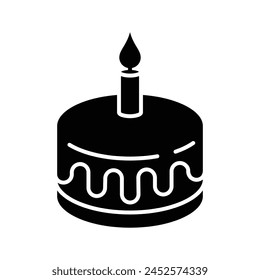 birthday cake icon vector design template simple and clean