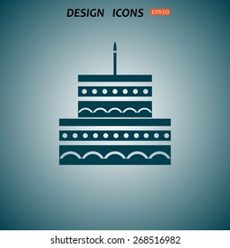 birthday cake icon. icon. vector design