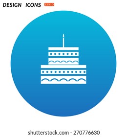 birthday cake icon. icon. vector design
