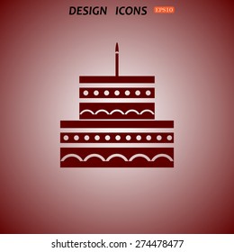 birthday cake icon. icon. vector design