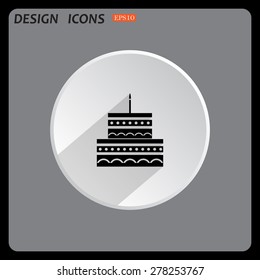 birthday cake icon. icon. vector design