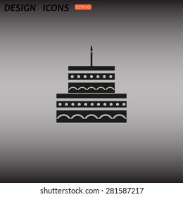 birthday cake icon. icon. vector design