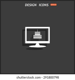 birthday cake icon. icon. vector design