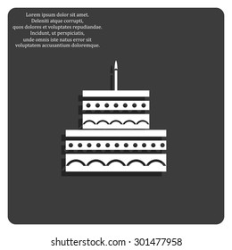 birthday cake icon. icon. vector design