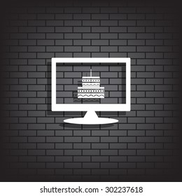 birthday cake icon. icon. vector design
