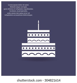 birthday cake icon. icon. vector design