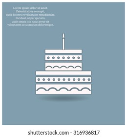 birthday cake icon. icon. vector design