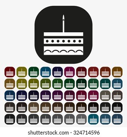 birthday cake icon. icon. vector design, set of colored buttons