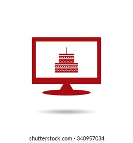 birthday cake icon. icon. vector design