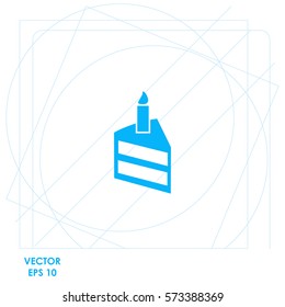 Birthday cake  icon. Vector design.