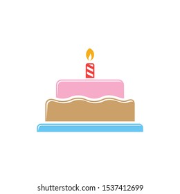 Birthday cake icon vector, filled flat sign, solid colorful pictogram isolated on white